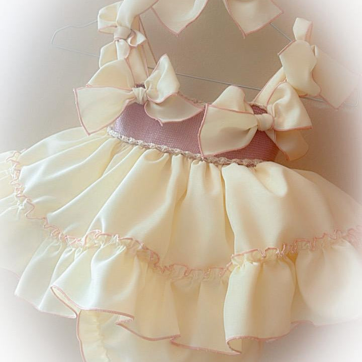 Ivory and Mauve Dress