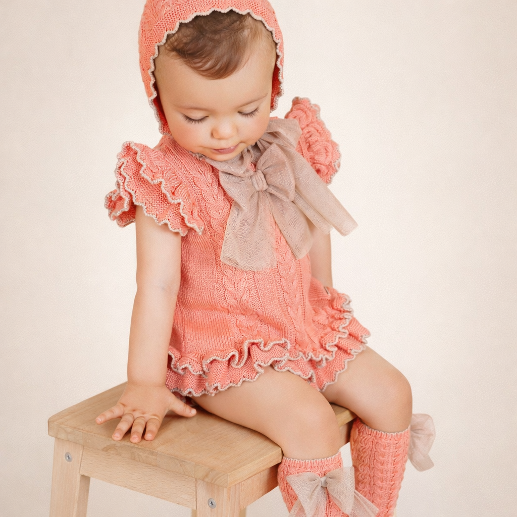 Coral Knit Baby Dress