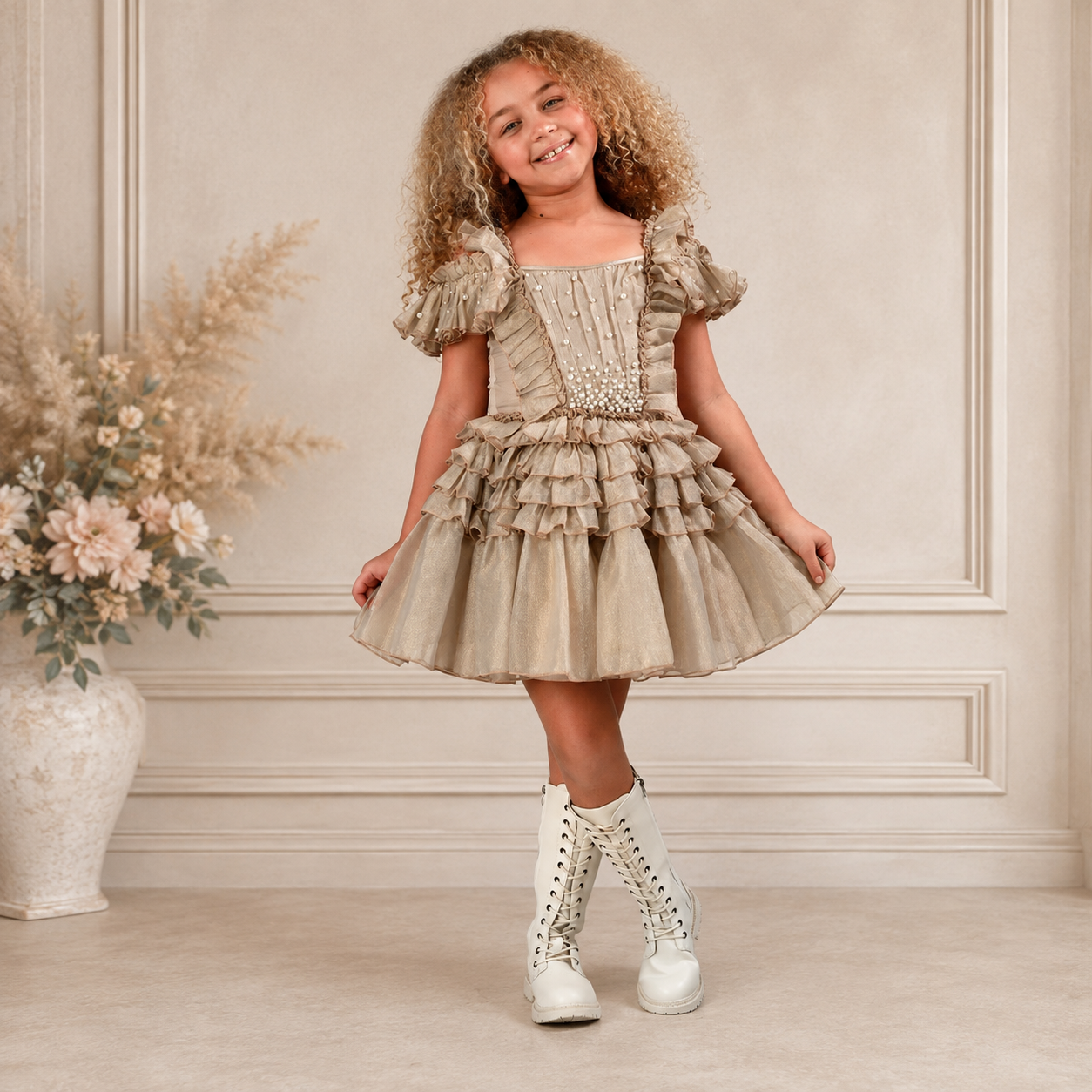 Zoe Dress in Gold