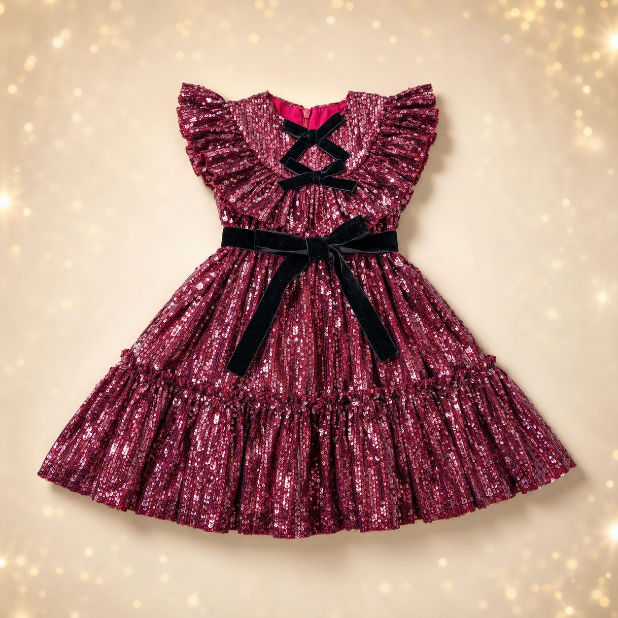 Bordeaux Sequins Dress