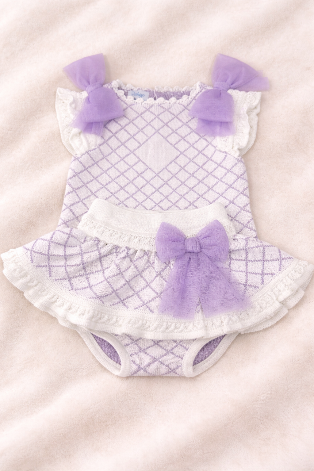 White & Lilac Girls Dress Set