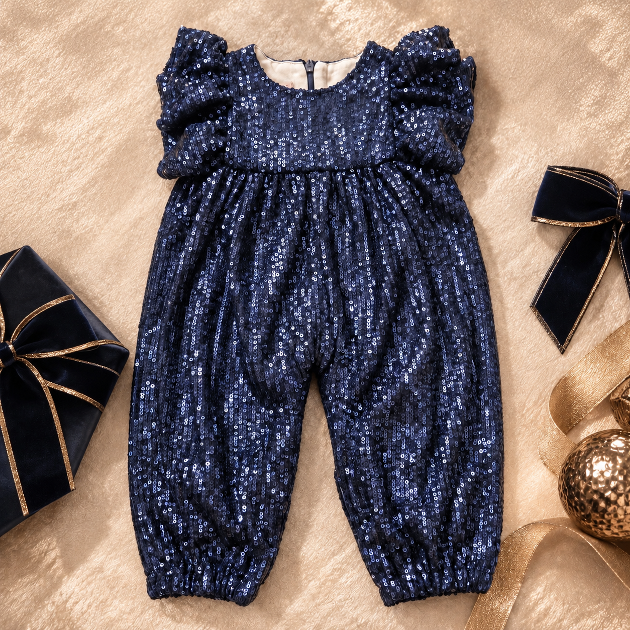 Navy Sequin Jumpsuit