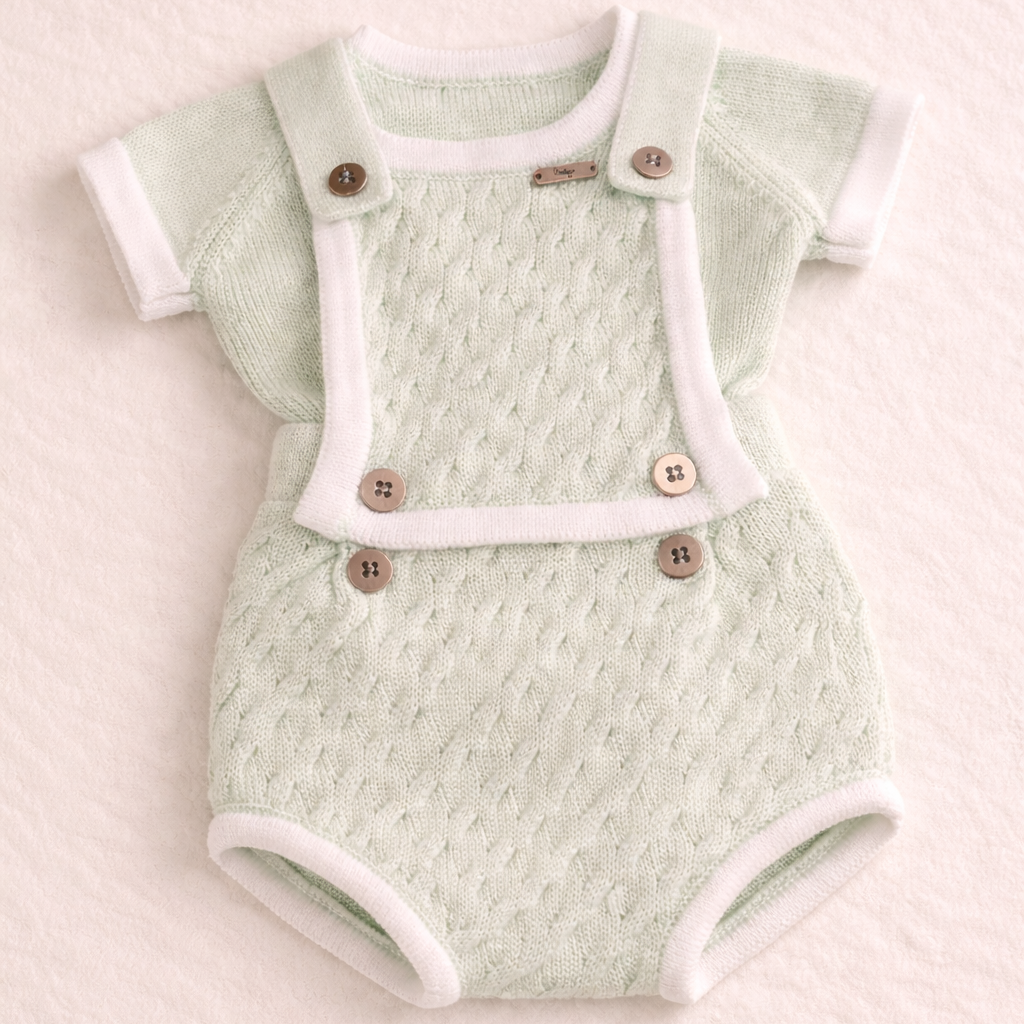 Boys Mint Green Romper Set