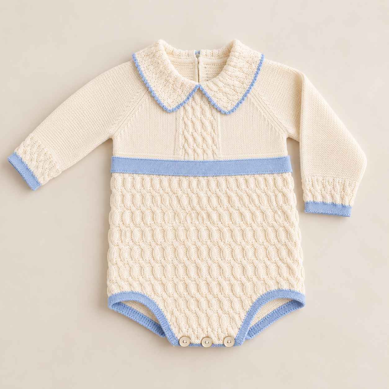 Cream Boy's Romper