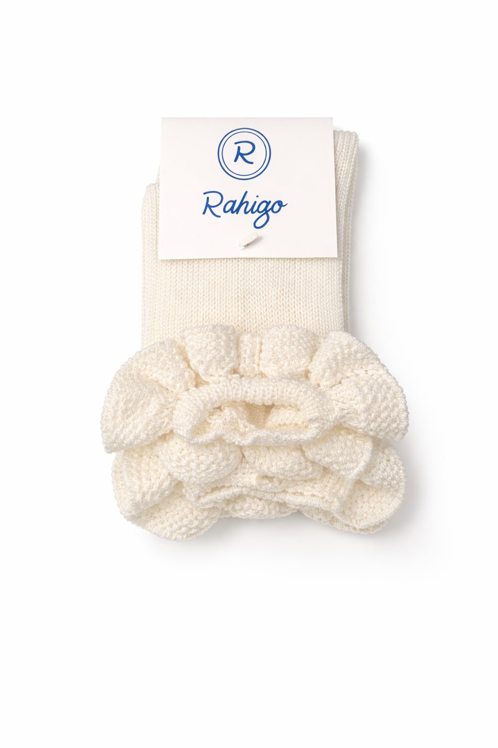 White Ruffle Knee High