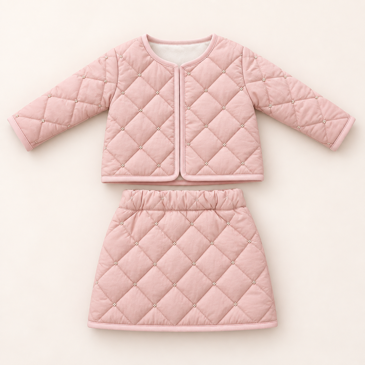 Pink Puff Jacket & Skirt