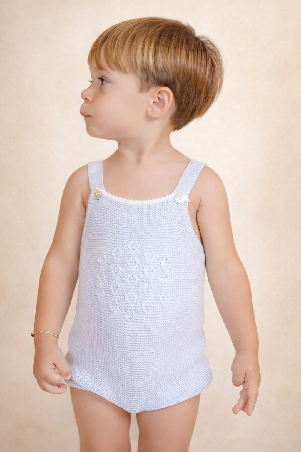 Boys Blue Sleeveless Romper