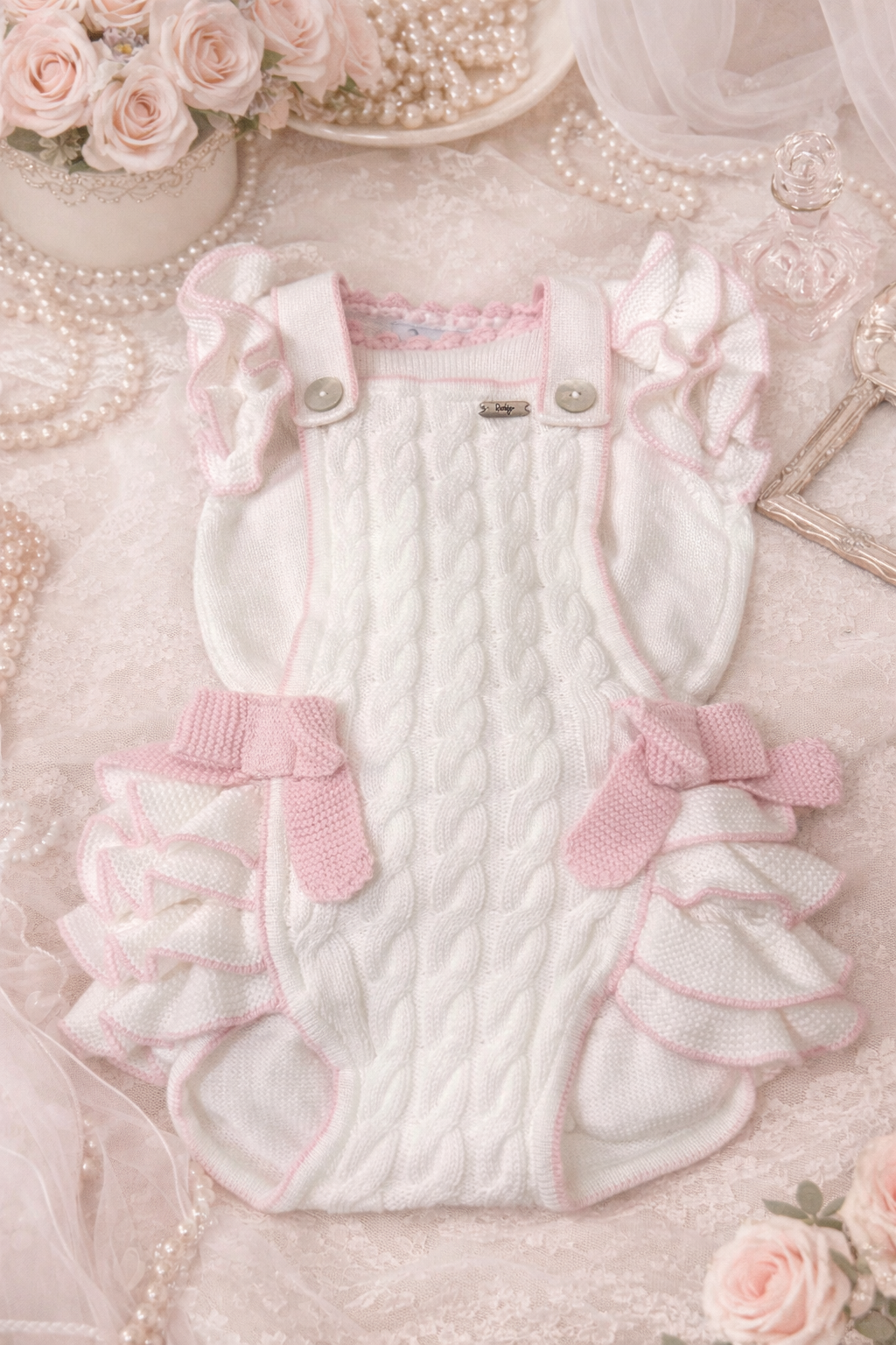 White and Pink Romper
