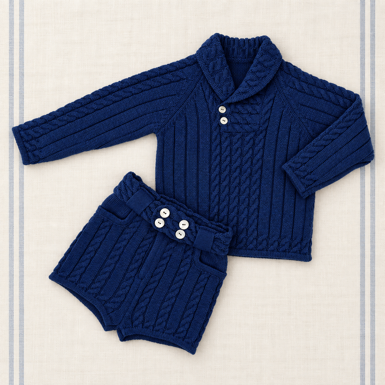 Boy's Oxford Blue Sweater and Shorts