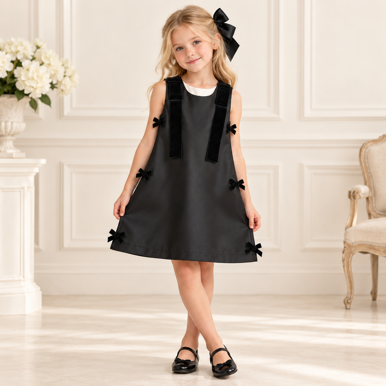 Black Dress with Bows