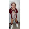 Burgundy Knit and Bonnet