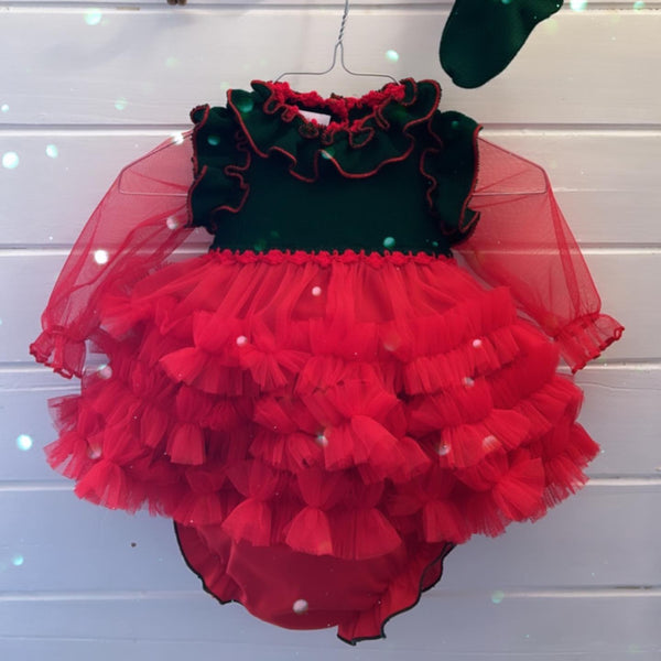 Holiday Knit Ruffle Dress