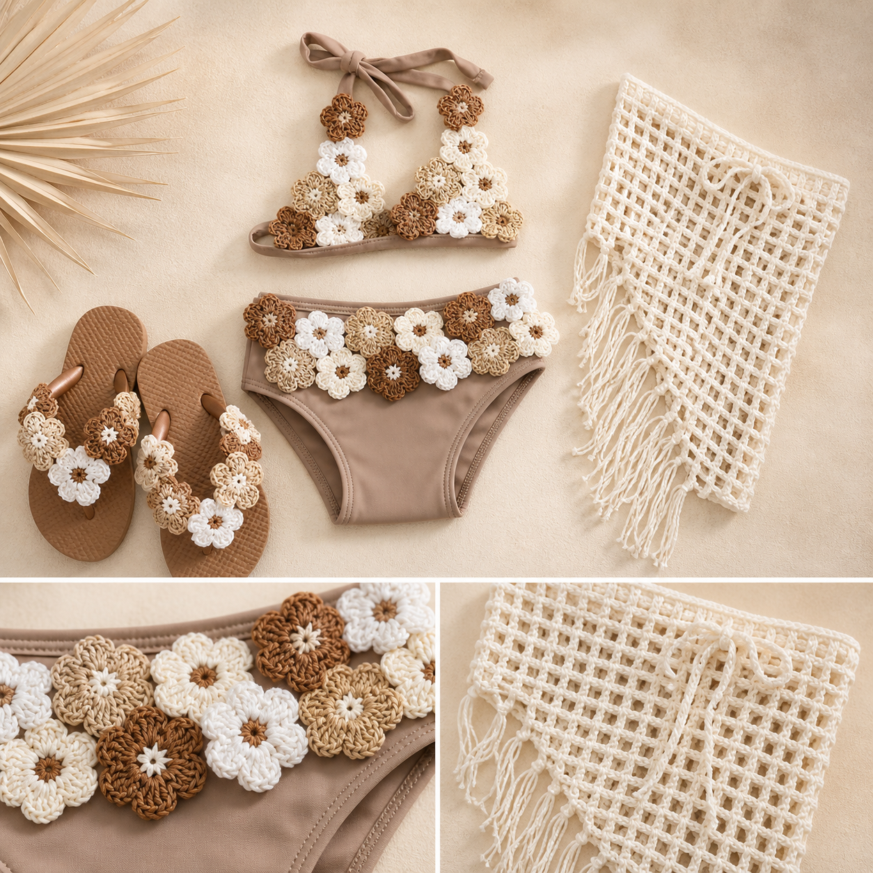 Tan Crochet Bikini