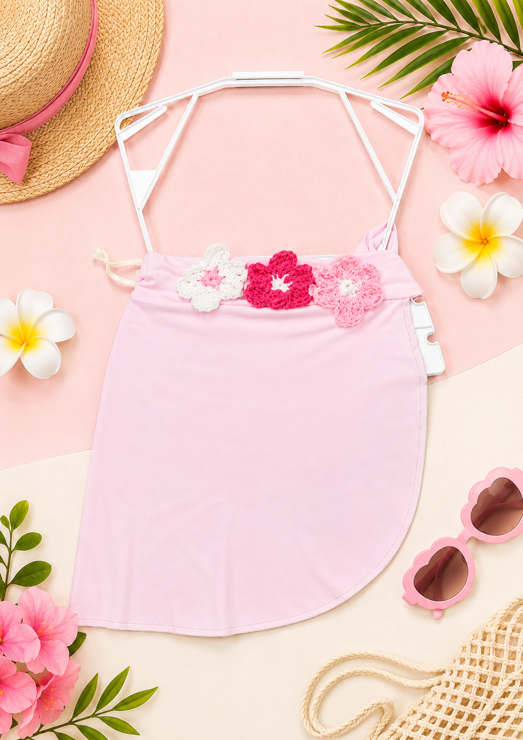 Pink Lycra Tie Cover Up
