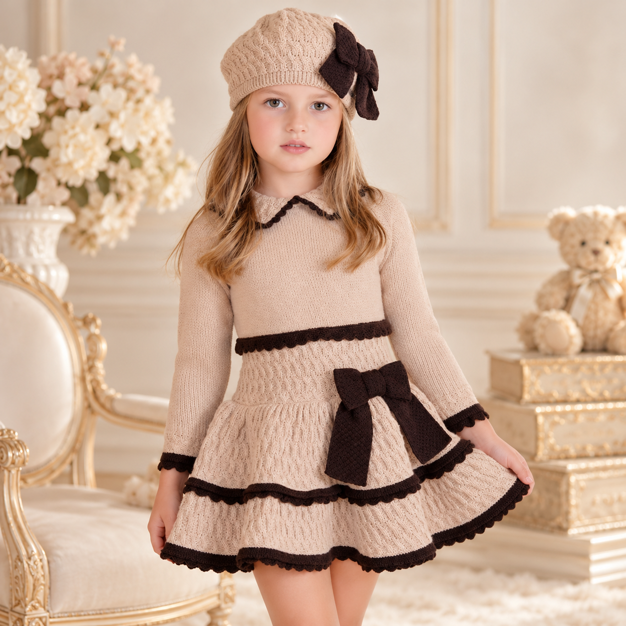 Camel Dropwaist Dress