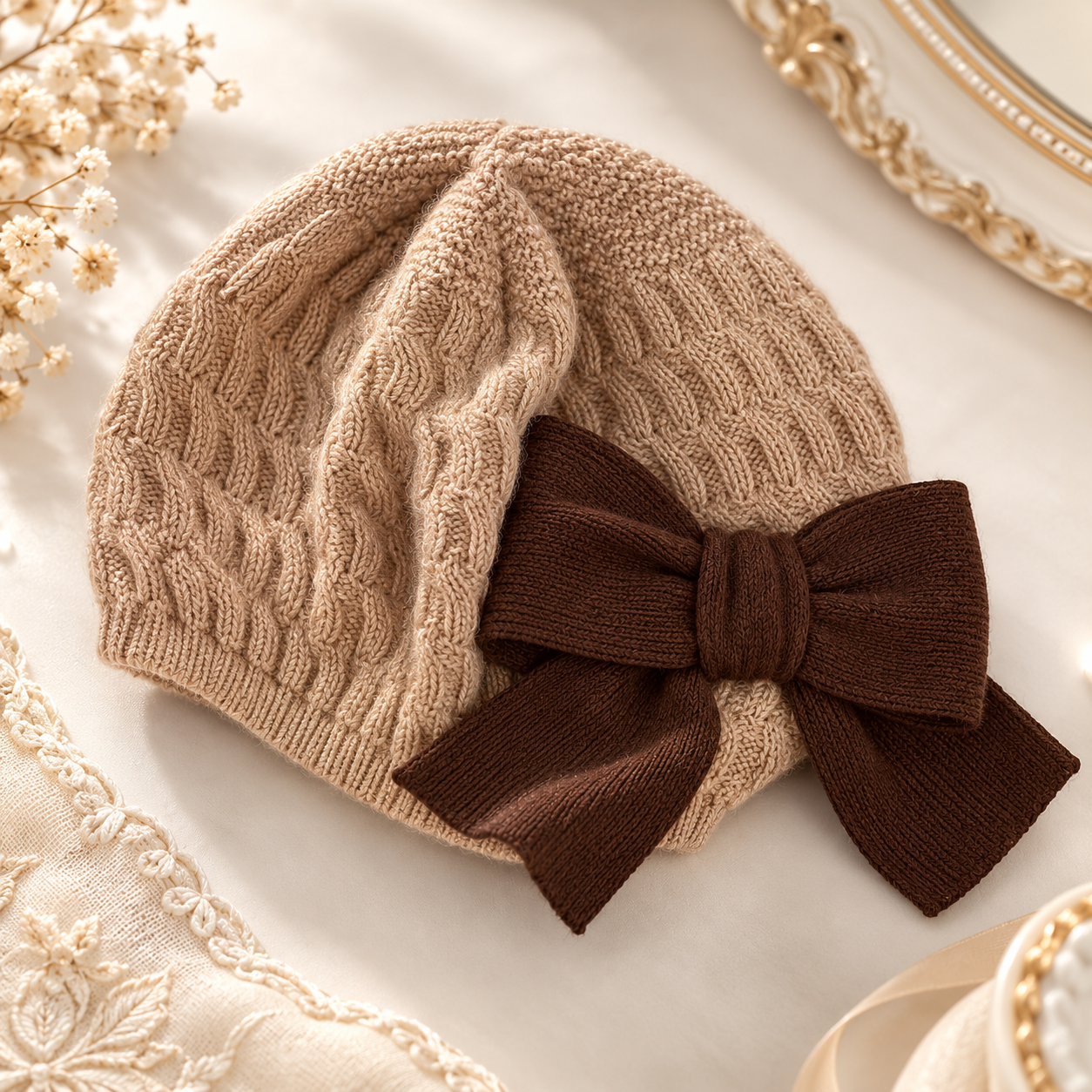 Camel and Brown Beret