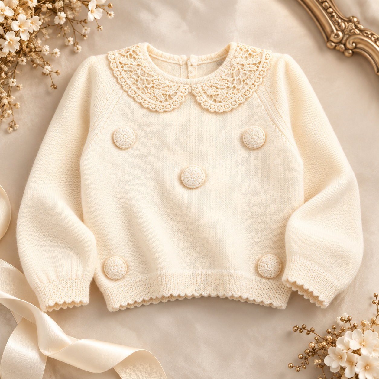Ivory Girl's Sweater