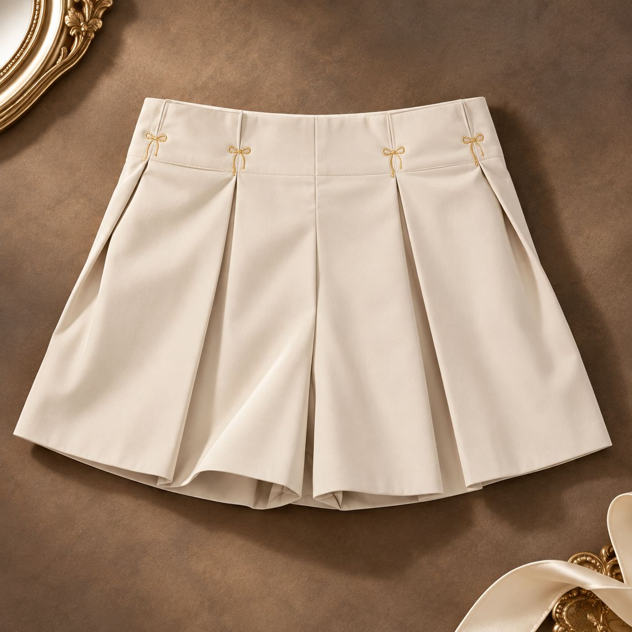 Pleated Natural Skort