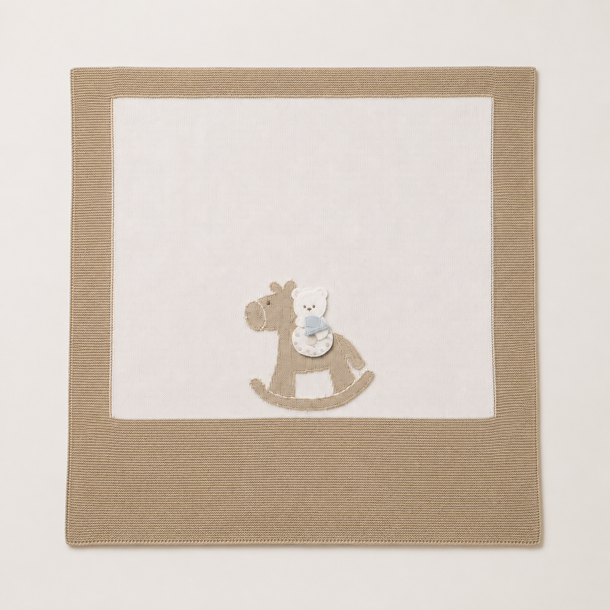 Rocking Horse Knitted Blanket