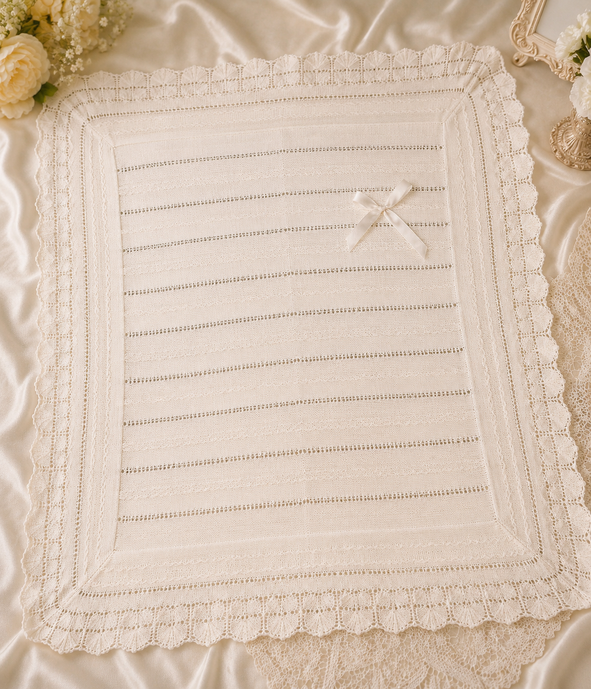 Ivory Crochet Blanket