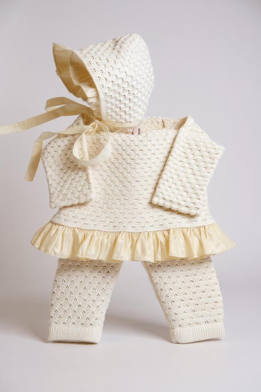 Pointelle Champagne Silk Ensemble