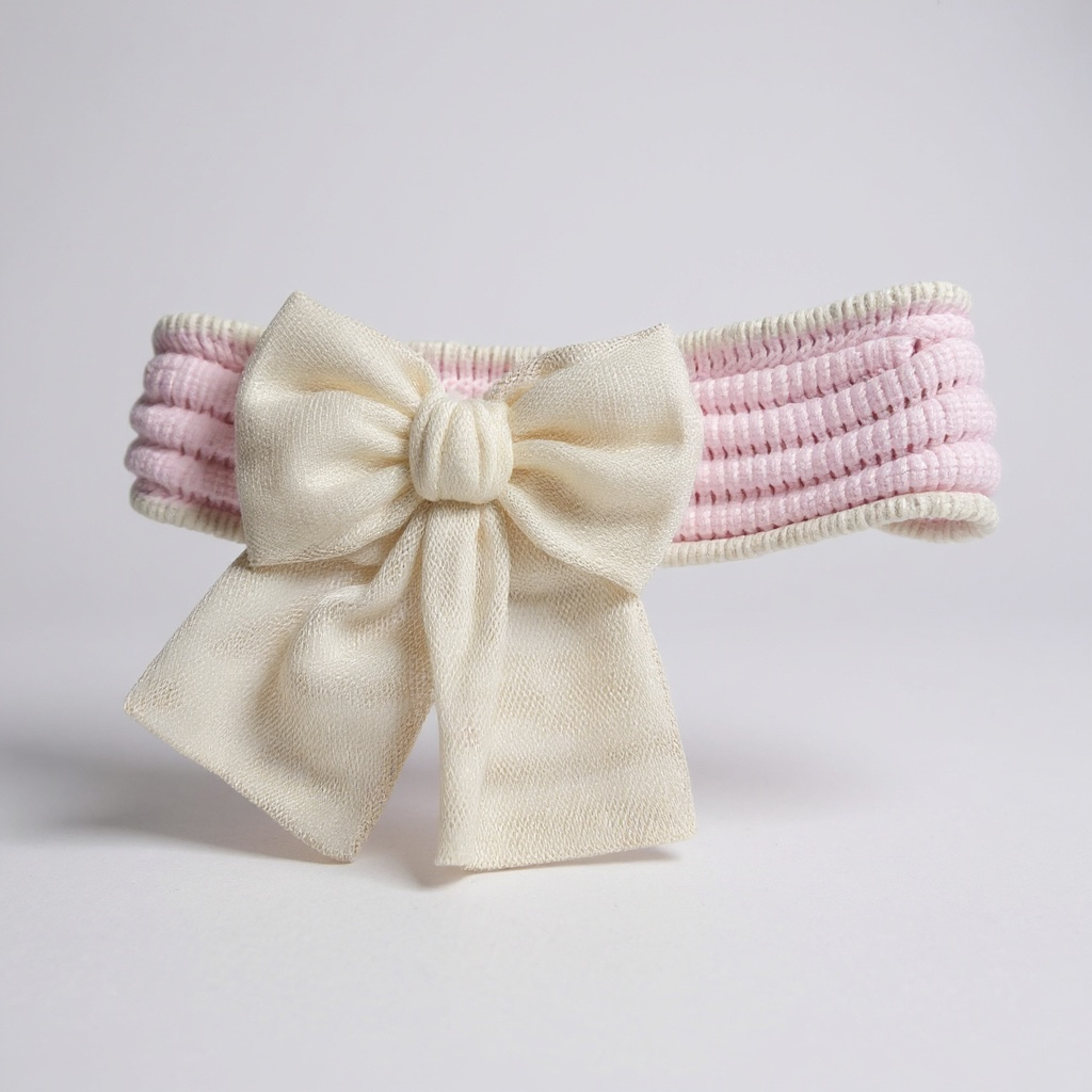 Baby Pink and Cream Knit Headband