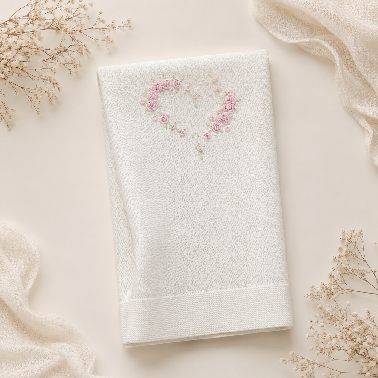 Heart Embroidered Romper