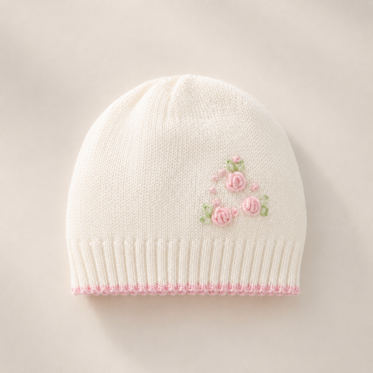 Gorro de punto con lazo