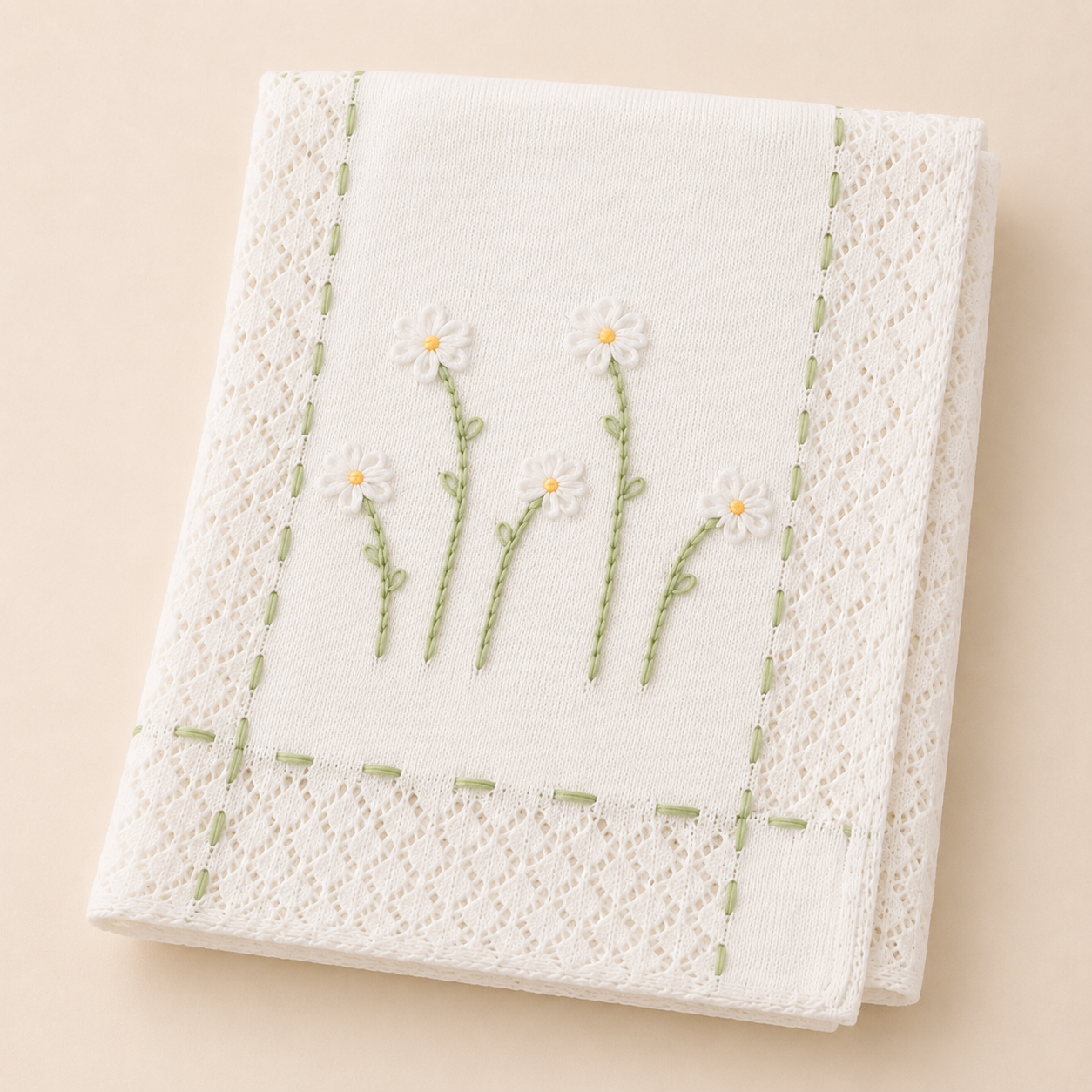 White Open Weave Blanket