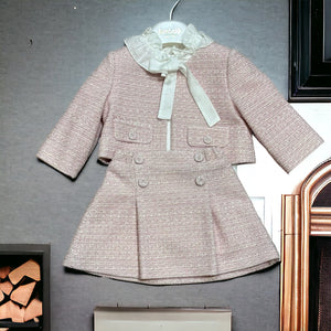 Bimbalo Pink Tweed Skirt Set