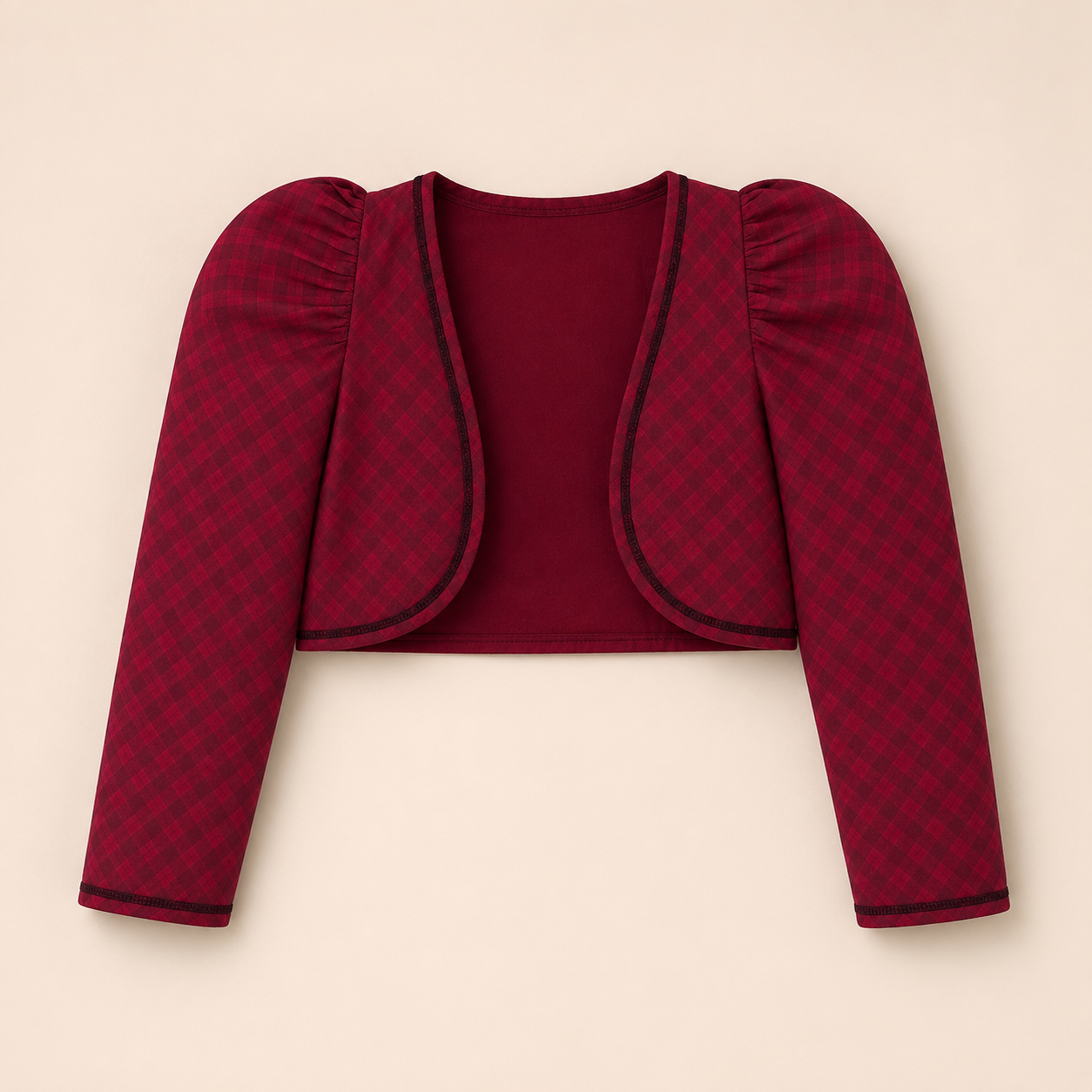 Berry Plaid Shrug