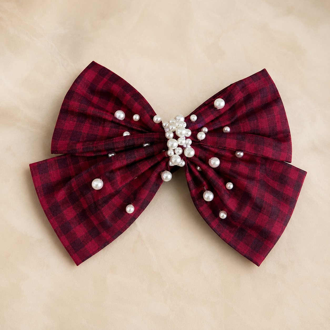 Fabric Berry Plaid Clip