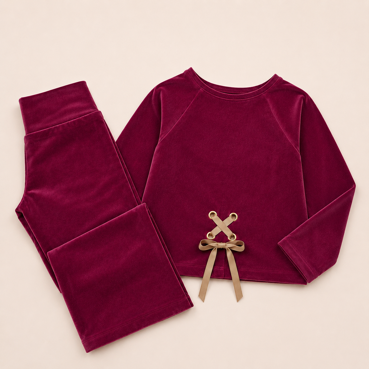 Purple Velour Pant Set