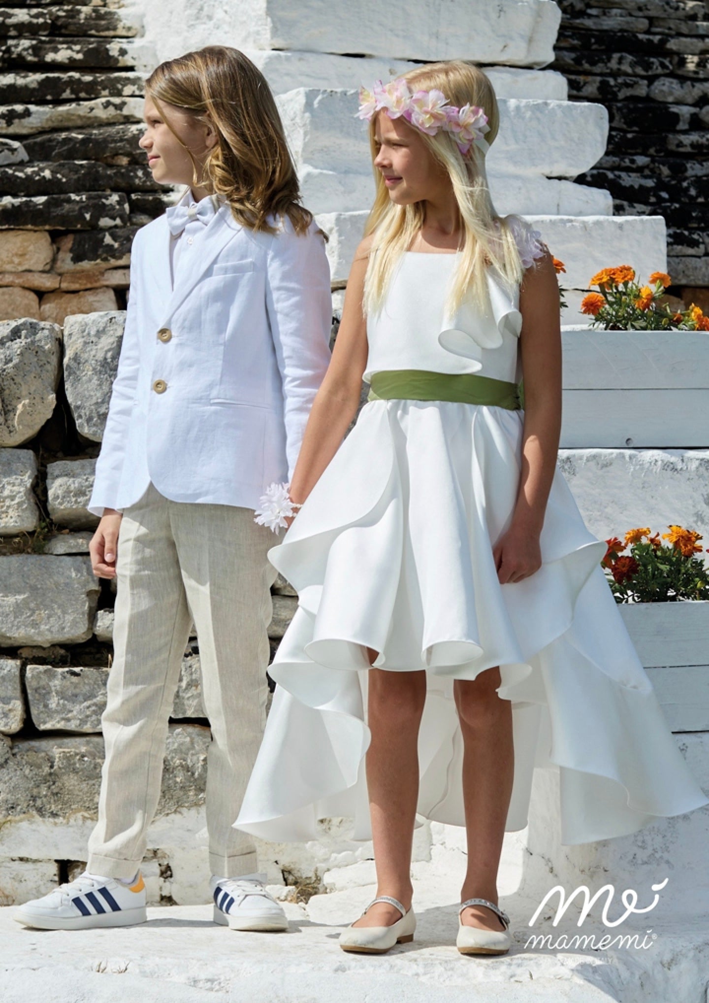 Taffeta Dress and Sage Sash