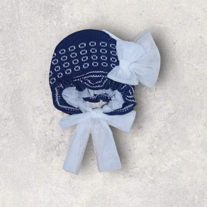 Navy and White Bonnet