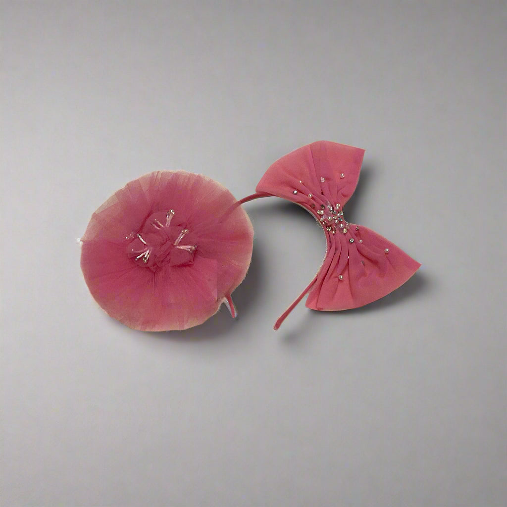 Candy Pink Tulle Headband or Clip