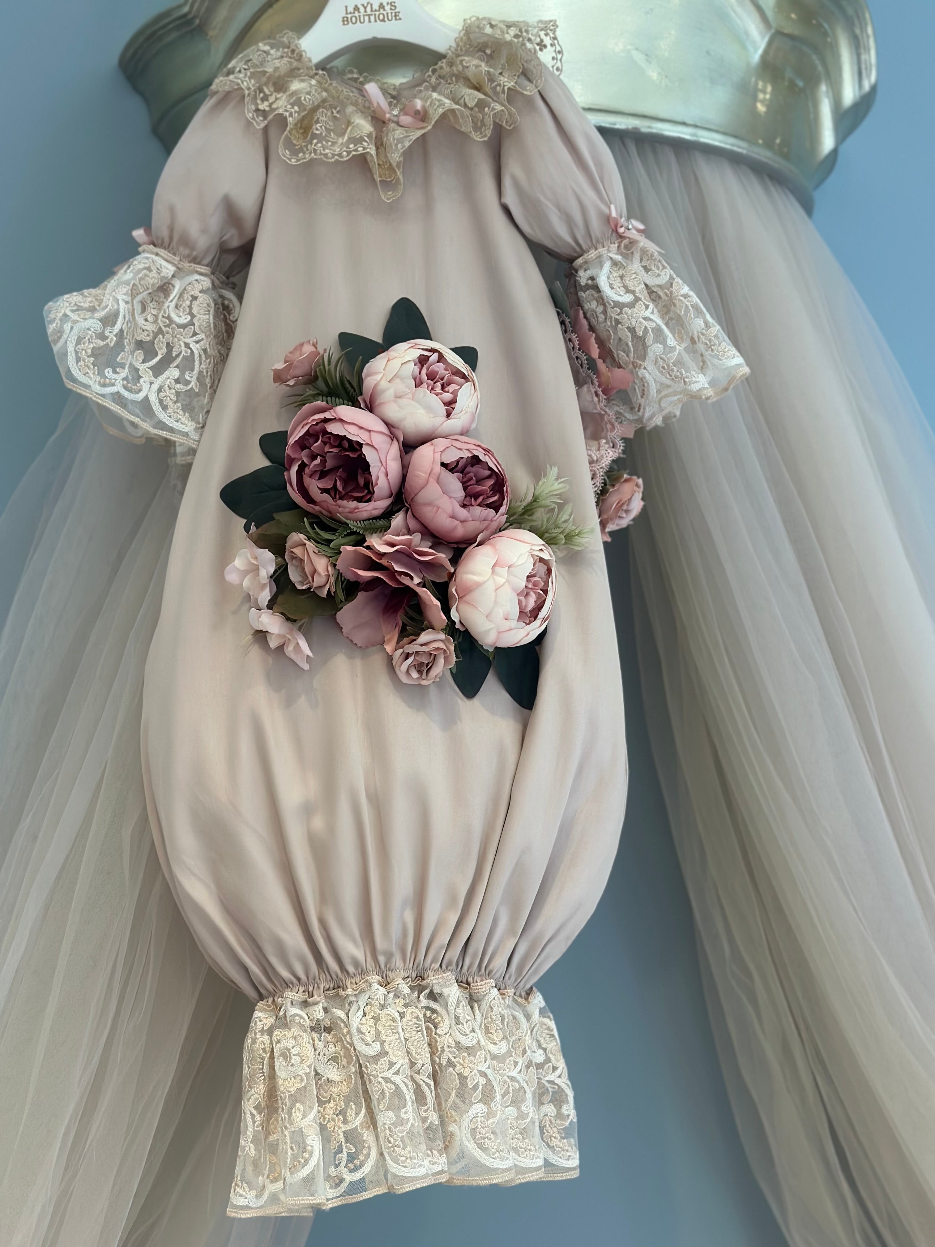 Cocoa Flower Baby Gown