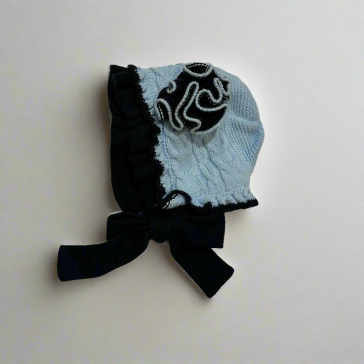 Baby Blue and Navy Bonnet