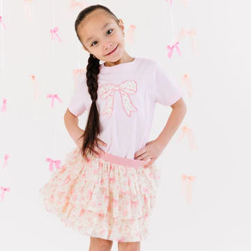 Camiseta con lazo de estampado floral