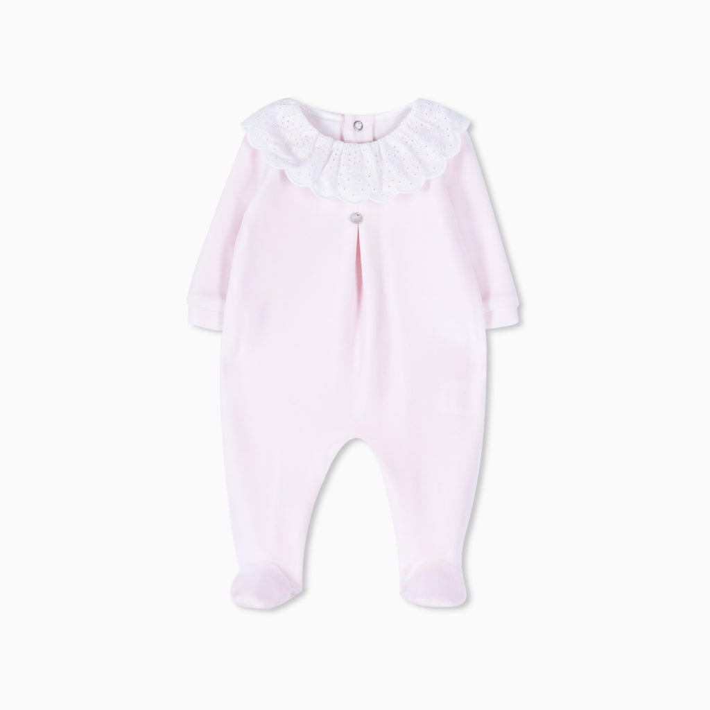 Purete Pink Velour Footie