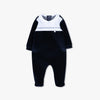 Purete Navy Velour Footie