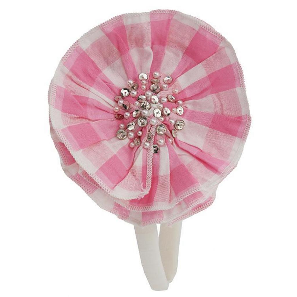 Pink Gingham Headband