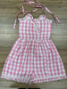 Pink Gingham Romper