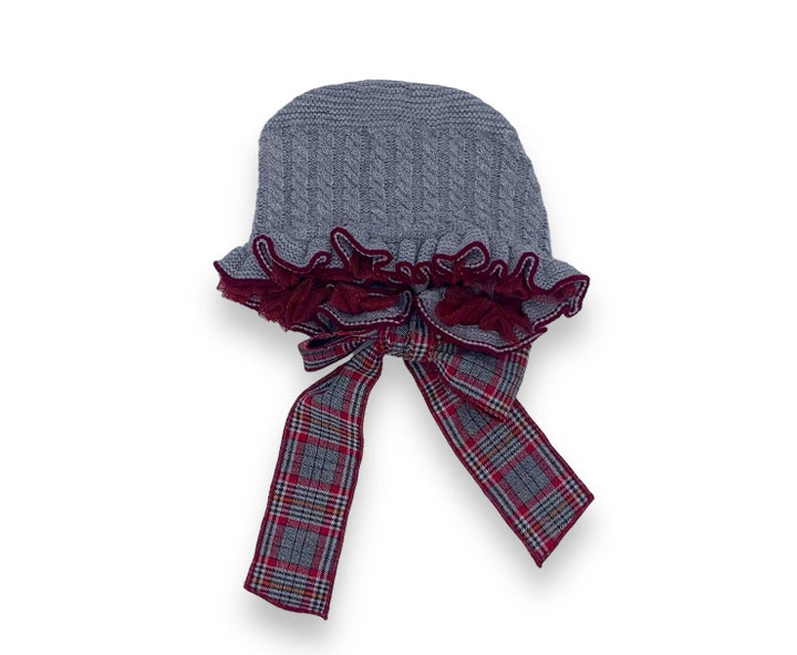 Burgundy and Gray Bonnet