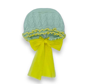 Mint Green and Yellow Bonnet