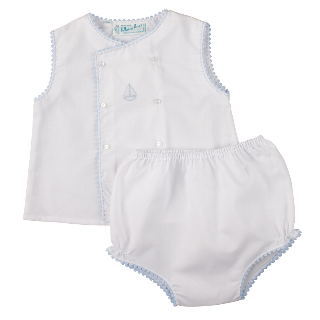 Boy's Sailboat Diaper Set