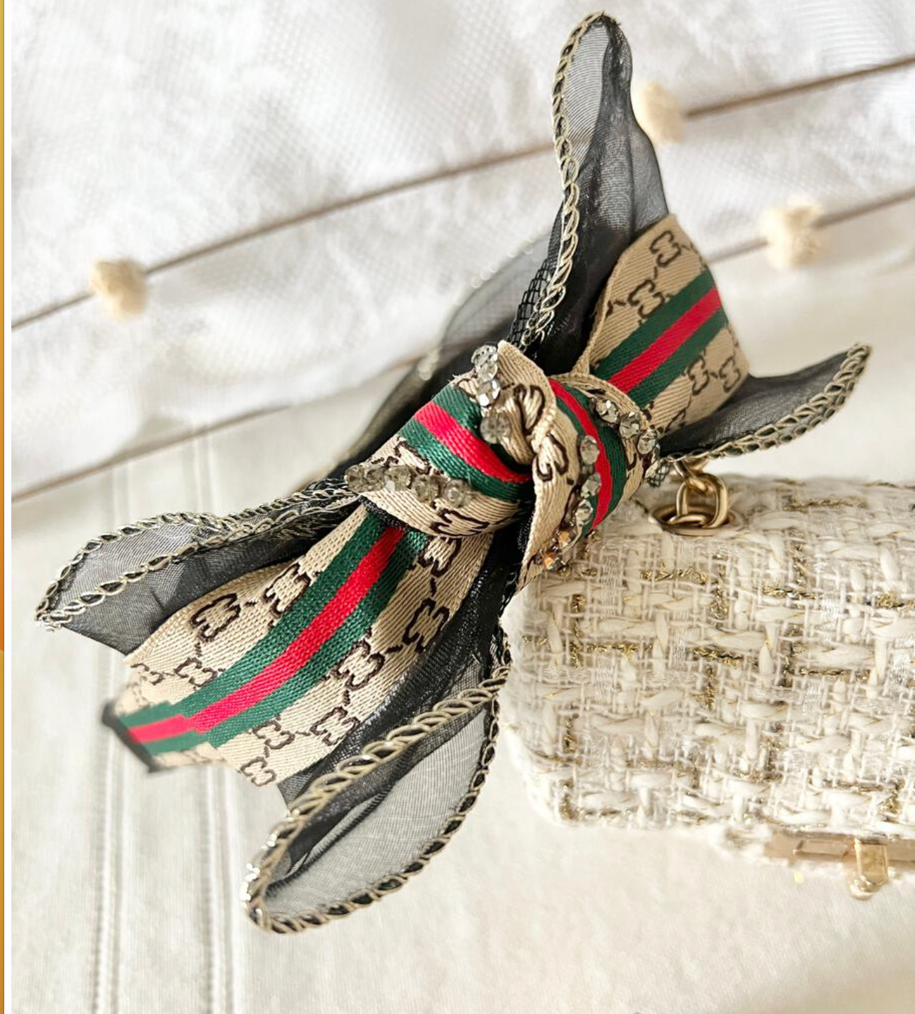 Tan and Red Headband