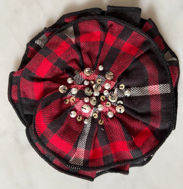 Ruby Plaid Clip or Headband