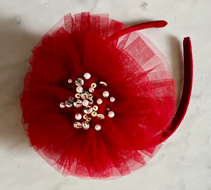 Ruby Tulle Hair Piece