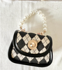 Argyle Pearl Handle Bag